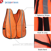 Economy Factory Preis Warnschutzweste mit silbernen reflektierenden Streifen ANSI Klasse Unrated Universal Orange Workwear